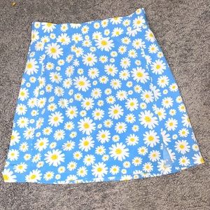 The Vintage Shop Blue Daisy Floral Mini Skirt Sz S